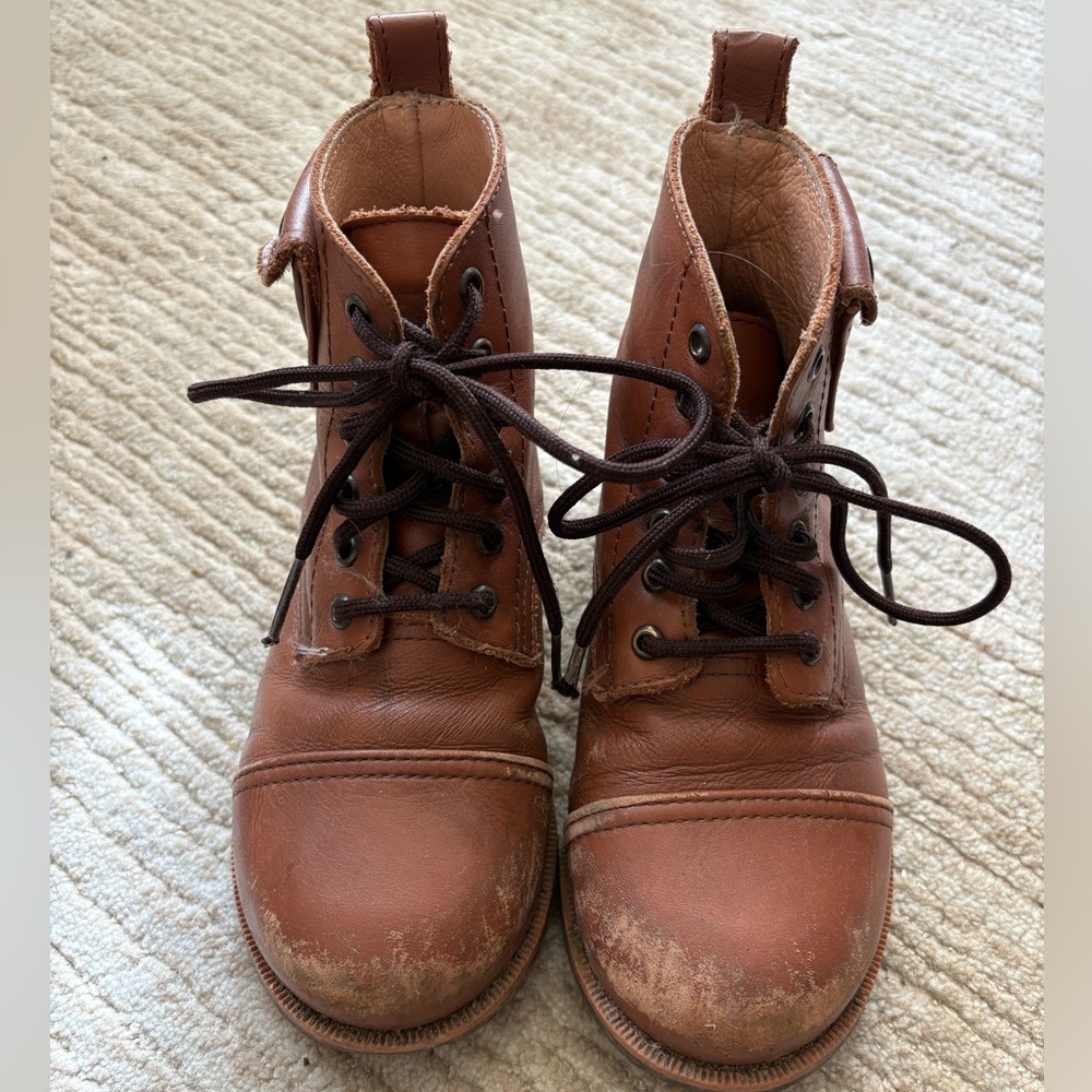 Mikoleon Kids brown leather boots with pocket 28